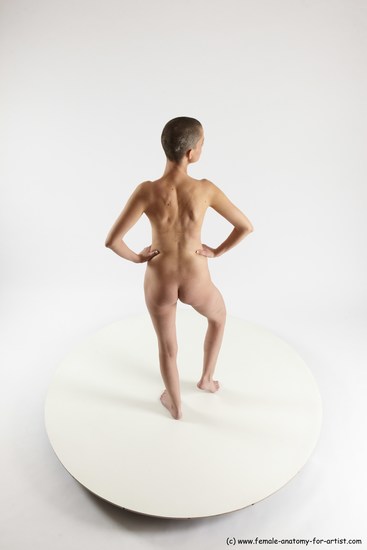 Nude Woman White Standing poses - ALL Slim bald Standing poses - simple Multi angle poses Pinup