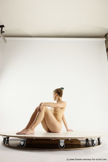 Nude Woman White Sitting poses - ALL Athletic long blond Sitting poses - simple Multi angle poses Pinup