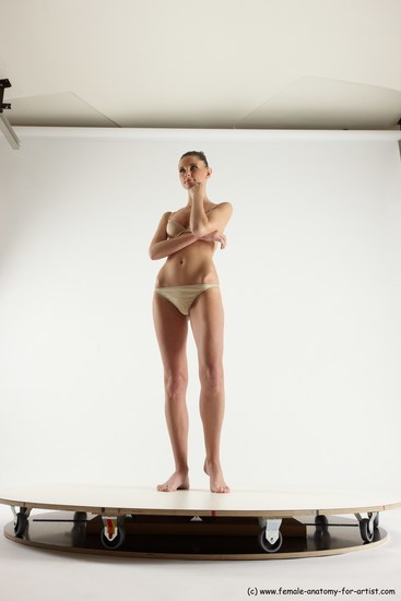 Underwear Woman White Standing poses - ALL Athletic long brown Standing poses - simple Multi angle poses Academic