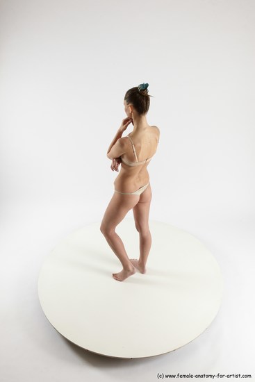 Underwear Woman White Standing poses - ALL Athletic long brown Standing poses - simple Multi angle poses Academic