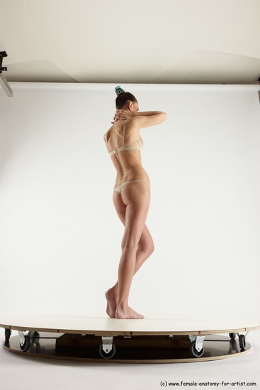 Underwear Woman White Standing poses - ALL Athletic long brown Standing poses - simple Multi angle poses Academic