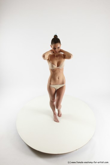 Underwear Woman White Standing poses - ALL Athletic long brown Standing poses - simple Multi angle poses Academic