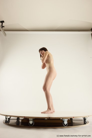 Nude Woman White Standing poses - ALL Slim medium brown Standing poses - simple Multi angle poses Pinup