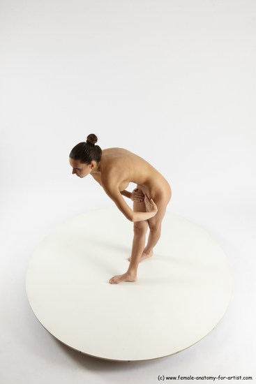 Nude Woman White Standing poses - ALL Slim Standing poses - bend over long brown Multi angle poses Pinup