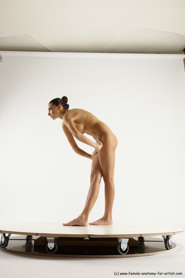 Nude Woman White Standing poses - ALL Slim Standing poses - bend over long brown Multi angle poses Pinup