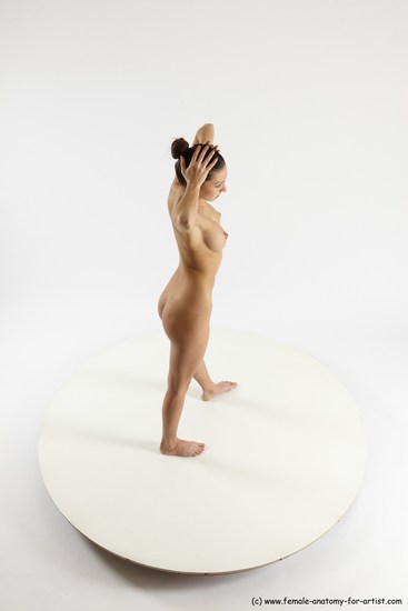 Nude Woman White Standing poses - ALL Slim long brown Standing poses - simple Multi angle poses Pinup