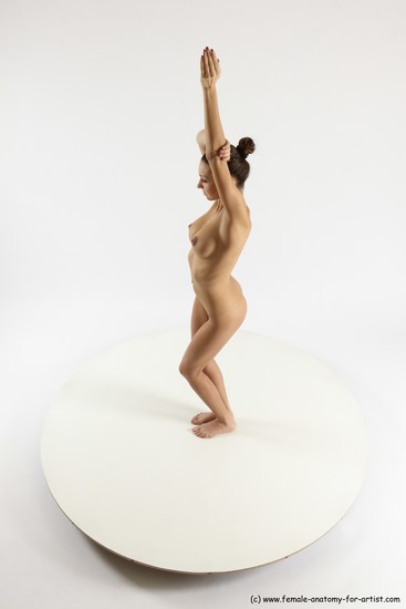 Nude Woman White Standing poses - ALL Slim long brown Standing poses - simple Multi angle poses Pinup