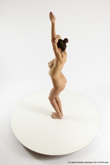 Nude Woman White Standing poses - ALL Slim long brown Standing poses - simple Multi angle poses Pinup