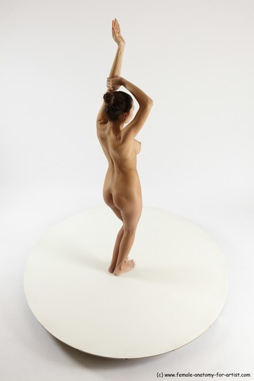 Nude Woman White Standing poses - ALL Slim long brown Standing poses - simple Multi angle poses Pinup