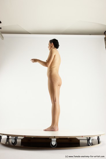 Nude Woman White Standing poses - ALL Slim long brown Standing poses - simple Multi angle poses Pinup