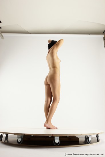 Nude Woman White Standing poses - ALL Slim long brown Standing poses - simple Multi angle poses Pinup