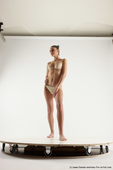 Underwear Woman White Standing poses - ALL Athletic long brown Standing poses - simple Multi angle poses Academic