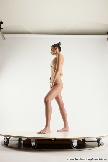 Underwear Woman White Standing poses - ALL Athletic long brown Standing poses - simple Multi angle poses Academic