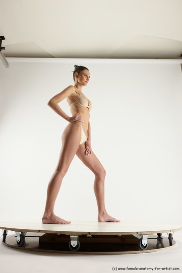 Underwear Woman White Standing poses - ALL Athletic long brown Standing poses - simple Multi angle poses Academic