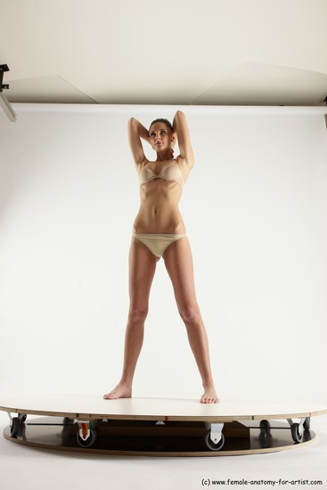 Underwear Woman White Standing poses - ALL Athletic long brown Standing poses - simple Multi angle poses Academic