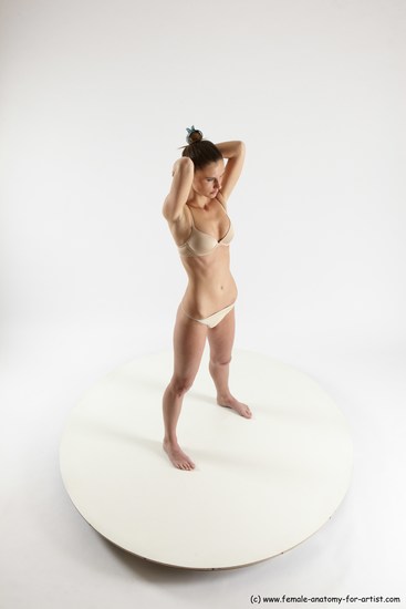 Underwear Woman White Standing poses - ALL Athletic long brown Standing poses - simple Multi angle poses Academic