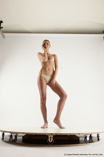 Underwear Woman White Standing poses - ALL Athletic long brown Standing poses - simple Multi angle poses Academic