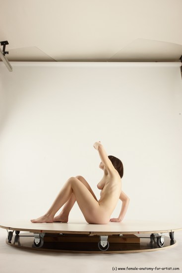 Nude Woman White Sitting poses - ALL Slim medium brown Sitting poses - simple Multi angle poses Pinup