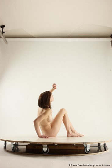 Nude Woman White Sitting poses - ALL Slim medium brown Sitting poses - simple Multi angle poses Pinup