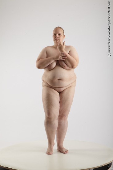 Nude Woman White Standing poses - ALL Overweight medium blond Standing poses - simple Standard Photoshoot Pinup