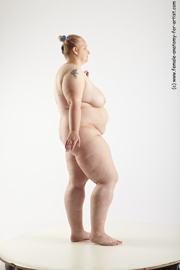 Nude Woman White Standing poses - ALL Overweight medium blond Standing poses - simple Standard Photoshoot Pinup