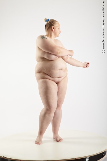 Nude Woman White Standing poses - ALL Overweight medium blond Standing poses - simple Standard Photoshoot Pinup