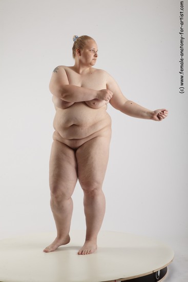 Nude Woman White Standing poses - ALL Overweight medium blond Standing poses - simple Standard Photoshoot Pinup