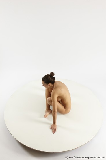 Nude Woman White Sitting poses - ALL Slim long brown Sitting poses - simple Multi angle poses Pinup