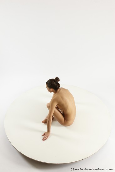 Nude Woman White Sitting poses - ALL Slim long brown Sitting poses - simple Multi angle poses Pinup