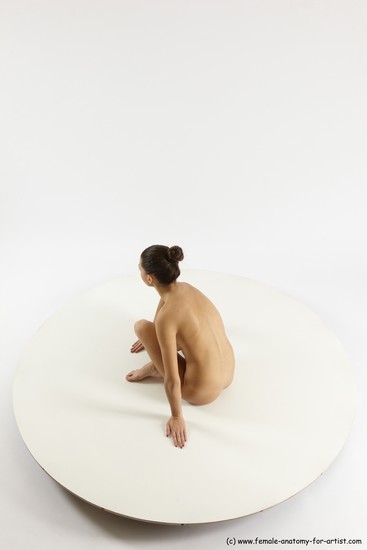 Nude Woman White Sitting poses - ALL Slim long brown Sitting poses - simple Multi angle poses Pinup