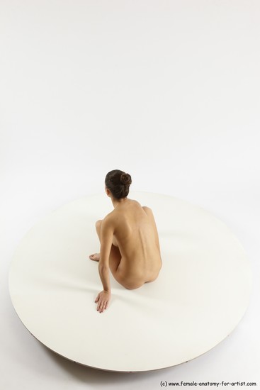 Nude Woman White Sitting poses - ALL Slim long brown Sitting poses - simple Multi angle poses Pinup