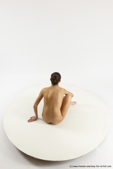 Nude Woman White Sitting poses - ALL Slim long brown Sitting poses - simple Multi angle poses Pinup