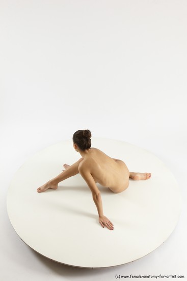 Nude Woman White Sitting poses - ALL Slim long brown Sitting poses - simple Multi angle poses Pinup