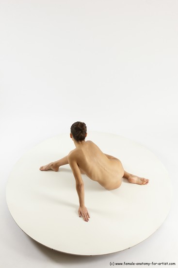 Nude Woman White Sitting poses - ALL Slim long brown Sitting poses - simple Multi angle poses Pinup