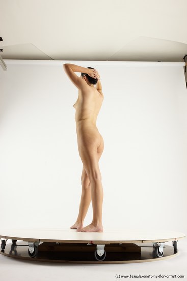 Nude Woman White Standing poses - ALL Slim long brown Standing poses - simple Multi angle poses Pinup