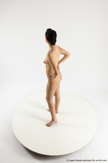 Nude Woman White Standing poses - ALL Slim long brown Standing poses - simple Multi angle poses Pinup