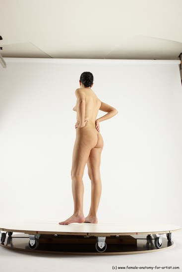 Nude Woman White Standing poses - ALL Slim long brown Standing poses - simple Multi angle poses Pinup