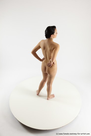 Nude Woman White Standing poses - ALL Slim long brown Standing poses - simple Multi angle poses Pinup