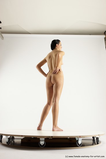 Nude Woman White Standing poses - ALL Slim long brown Standing poses - simple Multi angle poses Pinup