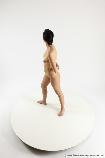 Nude Woman White Standing poses - ALL Slim long brown Standing poses - simple Multi angle poses Pinup