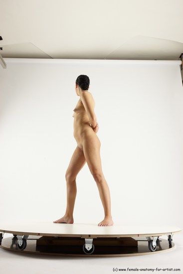 Nude Woman White Standing poses - ALL Slim long brown Standing poses - simple Multi angle poses Pinup