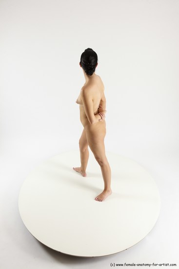 Nude Woman White Standing poses - ALL Slim long brown Standing poses - simple Multi angle poses Pinup