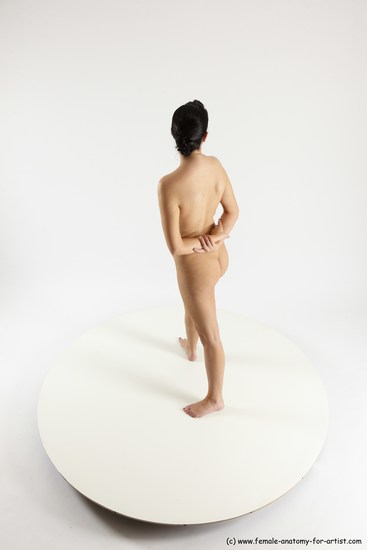 Nude Woman White Standing poses - ALL Slim long brown Standing poses - simple Multi angle poses Pinup