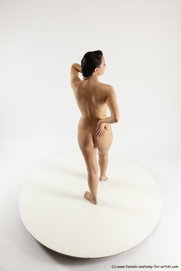 Nude Woman White Standing poses - ALL Slim long brown Standing poses - simple Multi angle poses Pinup