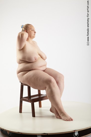 Nude Woman White Sitting poses - ALL Overweight medium blond Sitting poses - simple Standard Photoshoot Pinup