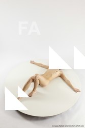 Nude Woman White Laying poses - ALL Athletic Laying poses - on back long blond Multi angle poses Pinup
