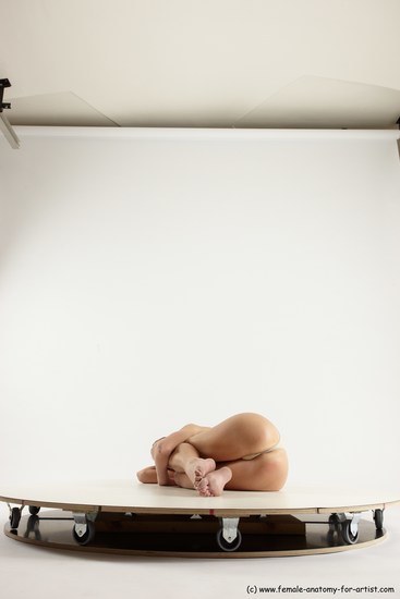 Underwear Woman White Laying poses - ALL Athletic Laying poses - on side long brown Multi angle poses Academic