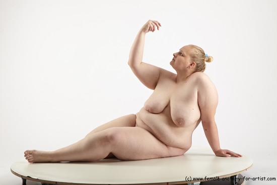 Nude Woman White Sitting poses - ALL Overweight medium blond Sitting poses - simple Standard Photoshoot Pinup