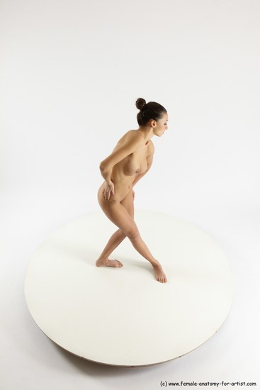 Nude Woman White Standing poses - ALL Slim long brown Standing poses - simple Multi angle poses Pinup