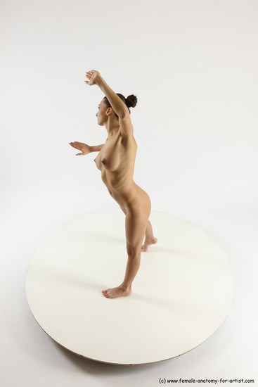 Nude Woman White Standing poses - ALL Slim long brown Standing poses - simple Multi angle poses Pinup